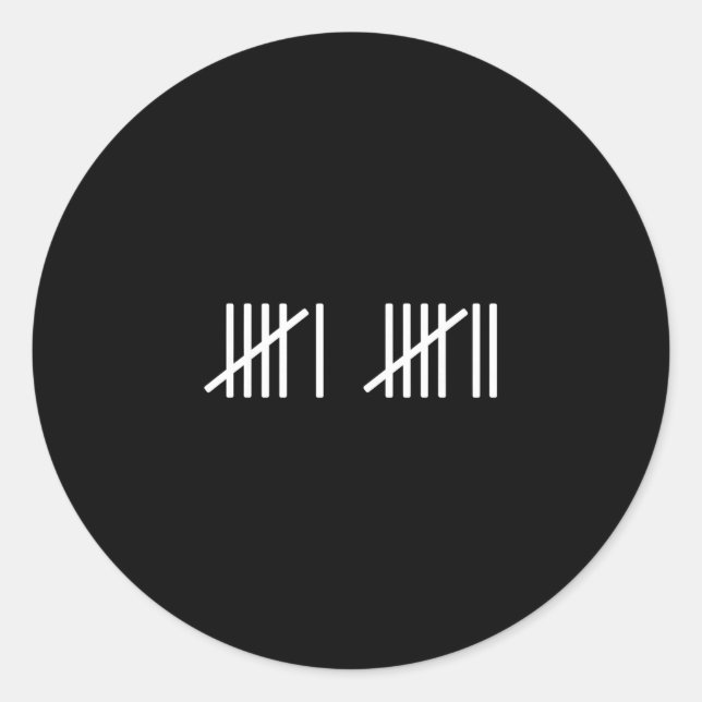 Sticker Rond 67 Meme Tally Marks Counting Slang 6 7 Brainrot Mi (Devant)