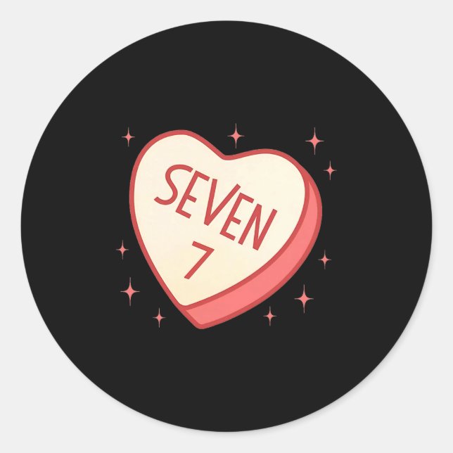 Sticker Rond 67 Meme Valentines Day Candy Heart Six Seven Match (Devant)