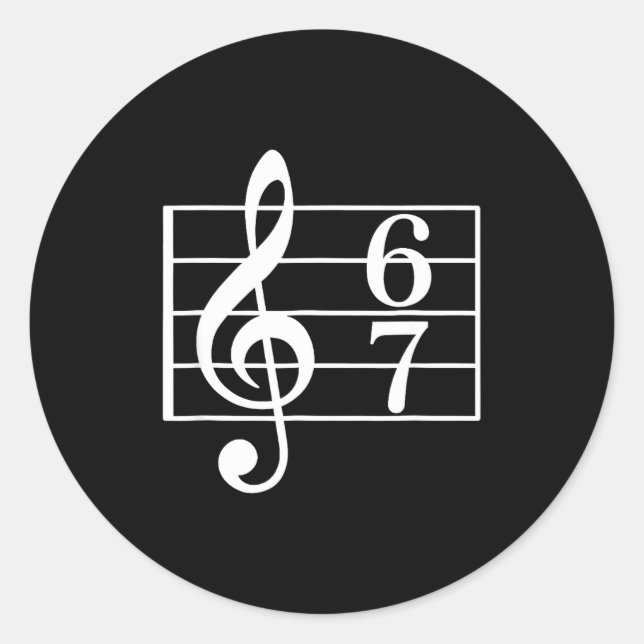 Sticker Rond 67 Music Meme Slang Six Seven Music Teacher School (Devant)