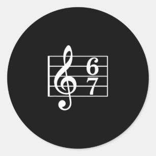 Sticker Rond 67 Musique Mème Argot Musicien Enfants Drôle Prof 