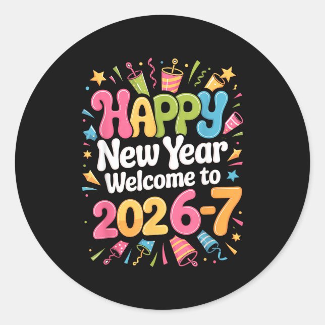 Sticker Rond 67 New Year's Eve - Happy New Year 2026-7 Funny 67 (Devant)