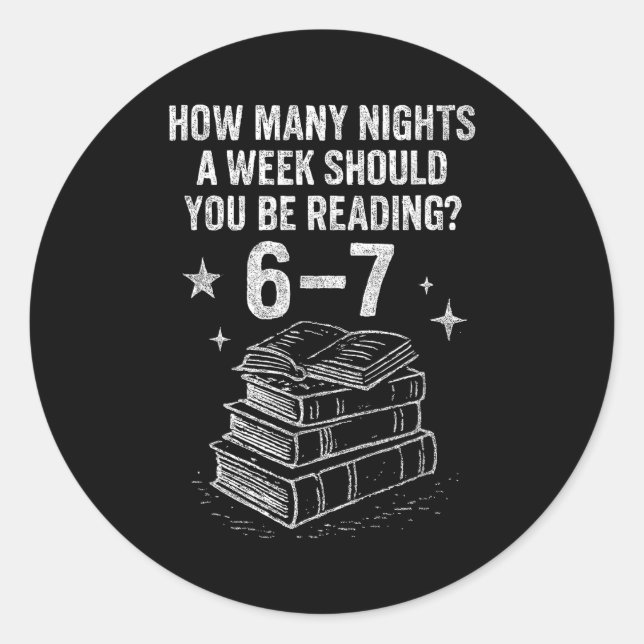 Sticker Rond 67 Nights Reading Meme For Bibliophiles Englieache (Devant)