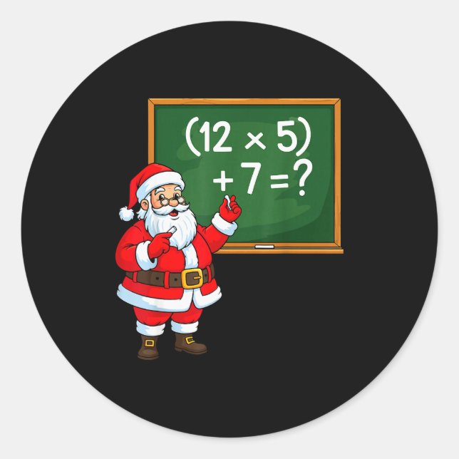 Sticker Rond 67 Noël du professeur Santa Six Sept Meme Brainrot (Devant)