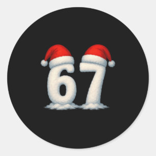 Sticker Rond 67 Noël Vacances neige numéros 6 7 Meme Gen Alp