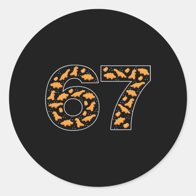Sticker Rond 67 nuggets de poulet Six Seven  (Devant)