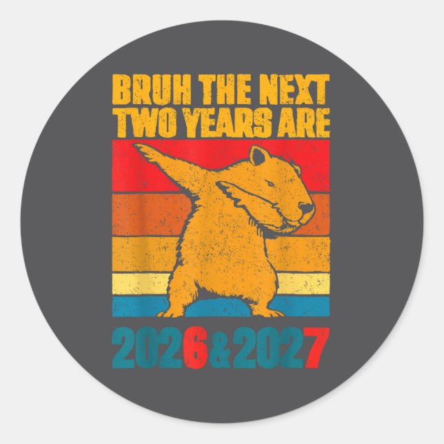 Sticker Rond 67 Nye 2026 Funny Boys Kids New Years Eve Party 6  (Devant)