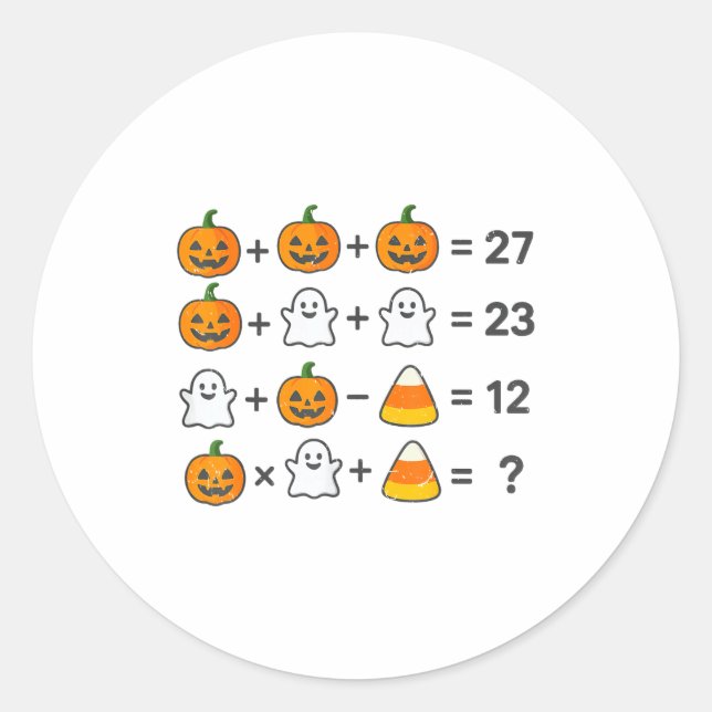 Sticker Rond 67 Order Operations Math Teacher Halloween Costume (Devant)