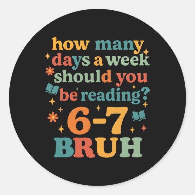 Sticker Rond 67 Prof de lecture ELA Rétro Bibliothécaire 6 7 Mè (Devant)