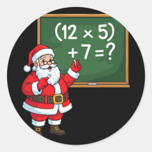 Sticker Rond 67 Prof de Noël Santa Six Sept Mème Brainrot
