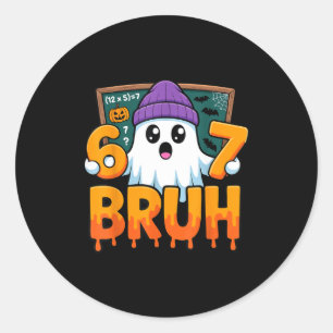 Sticker Rond 67 prof fantôme six sept mème équation math bruh