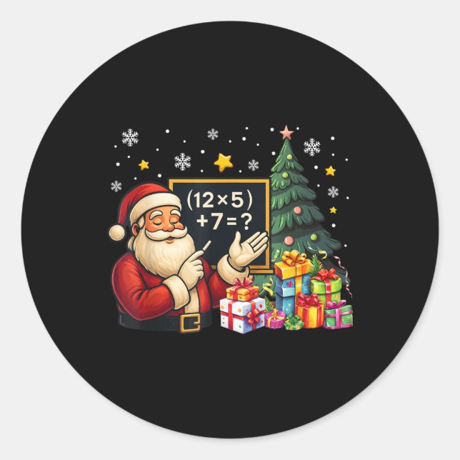 Sticker Rond 67 Prof Santa Noël Six Sept Mème Brainrot (Devant)