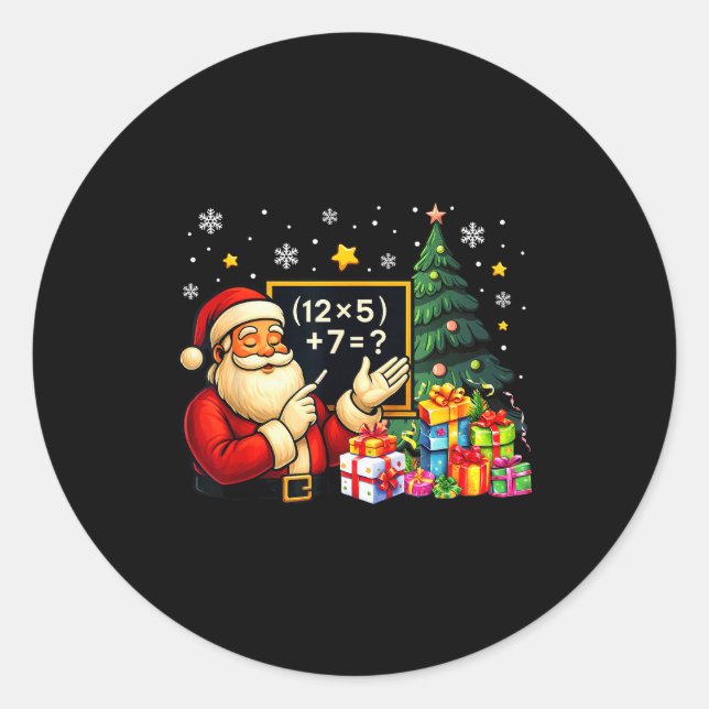 Sticker Rond 67 Prof Santa Noël Six Sept Mème Brainrot (Devant)