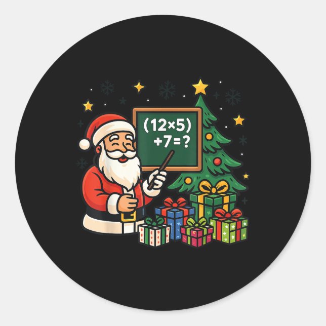 Sticker Rond 67 Prof Santa Noël Six Sept Mème Brainrot (Devant)