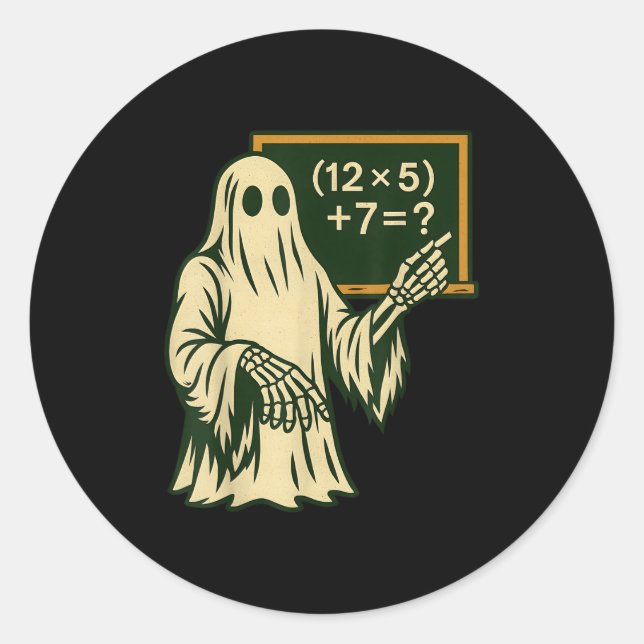 Sticker Rond 67 Professeur Fantôme d'Halloween Six Sept Mème Br (Devant)