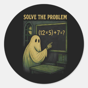 Sticker Rond 67 Professeur Fantôme d'Halloween Six Sept Mème Br