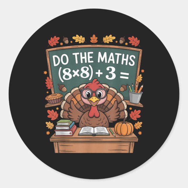 Sticker Rond 67 Professeur Thanksgiving Dinde Six Sept Memes Fa (Devant)