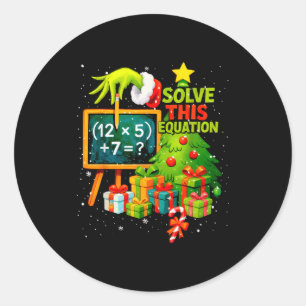 Sticker Rond 67 Professeur Vert Noël Six Sept Mème Brainrot