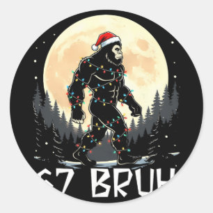 Sticker Rond 67 Sapin de Noël Six Sept Santa Noël 67 Frère Sas