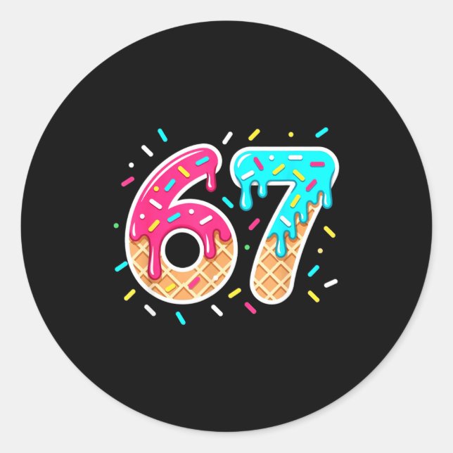 Sticker Rond 67 Shirt Baseball Lifestyle 101 Apparel Youth Drip (Devant)