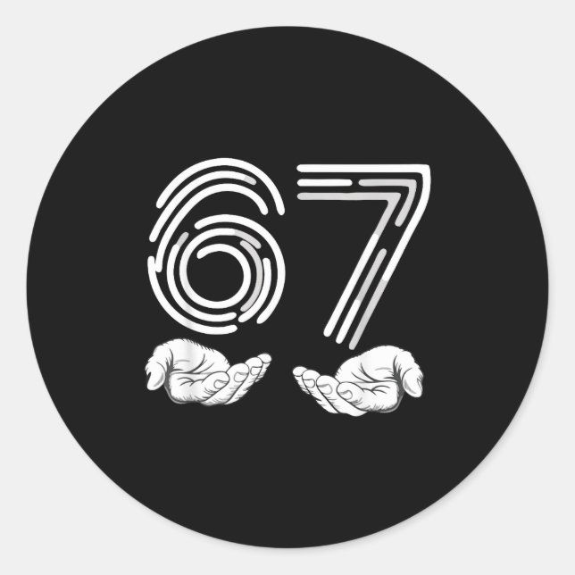 Sticker Rond 67 Shirt, Funny Shirts 67 Kid Meme Six Seven Graph (Devant)