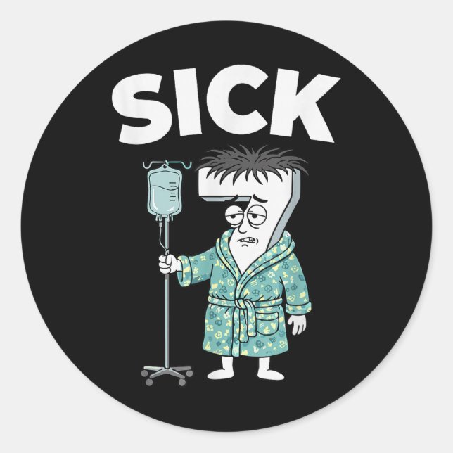Sticker Rond 67 Sick Seven Six 6 7 Mème  (Devant)