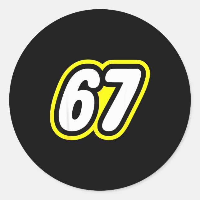 Sticker Rond 67 Six Seven 6 7 Boys Girls Kids Teens Tee  (Devant)