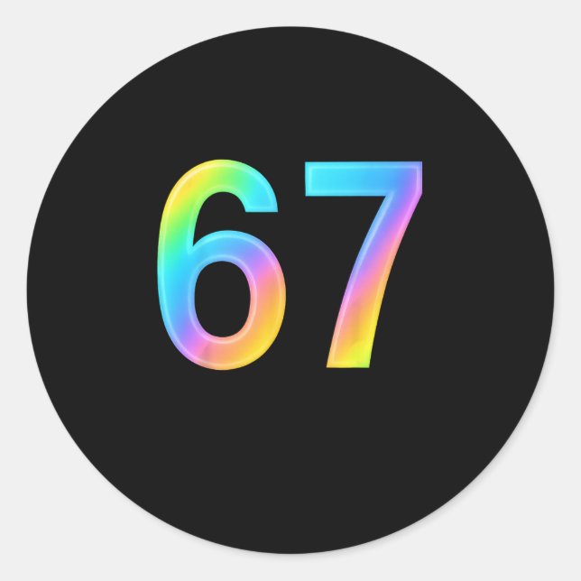 Sticker Rond 67 Six Seven 6 7 Création de Meme Drôle 6 7 1  (Devant)