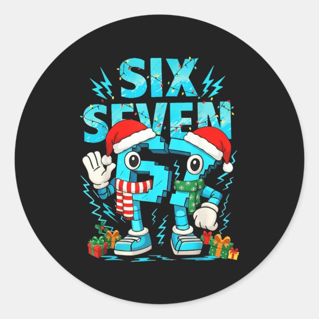 Sticker Rond 67 Six Seven 6-7 - Funny Italian Brainrot Kids Gam (Devant)