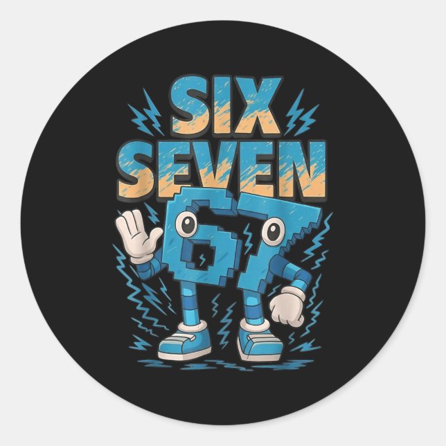 Sticker Rond 67 Six Seven 6 7 Italian Brainrot  (Devant)