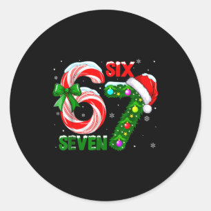 Sticker Rond 67 Six Seven Bruh Drôle de Noël 6 7 Mème Hommes Fe