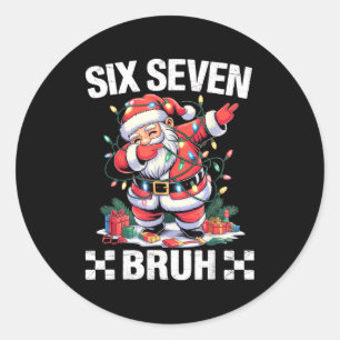 Sticker Rond 67 Six Seven Burh Drôle Noël 6 7 Mème Hommes Femme