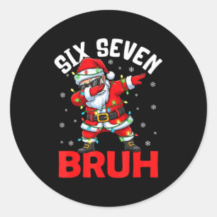Sticker Rond 67 Six Seven Burh Drôle Noël 6 7 Mème Hommes Femme
