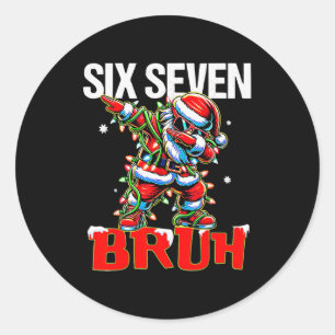 Sticker Rond 67 Six Seven Burh Père Noël Noël 6 7 Mème Hommes F
