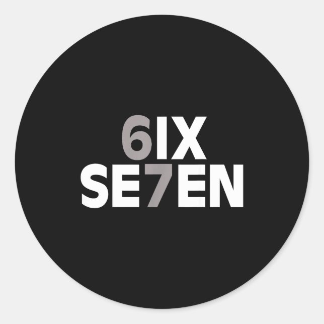 Sticker Rond 67 Six Seven Meme Funny Gen Alpha Slang Teens Kids (Devant)