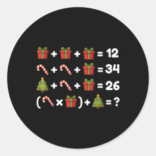 Sticker Rond 67 Six Seven Mème Math Noël Équation Logique Pu