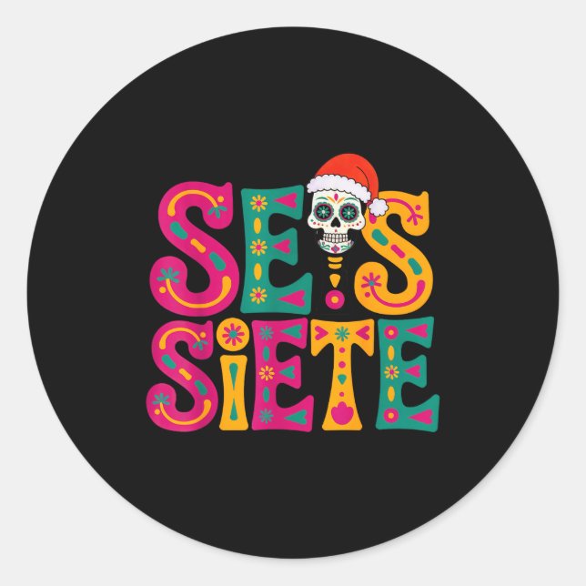 Sticker Rond 67 Six Seven Spanieacher Bilingual Seis Siete Chri (Devant)