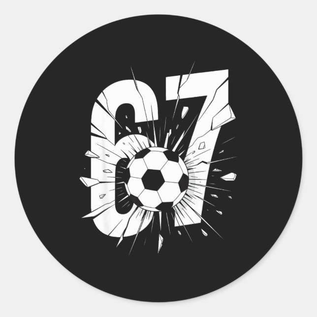 Sticker Rond 67 Soccer Six Seven 6 7 Mème 67  (Devant)
