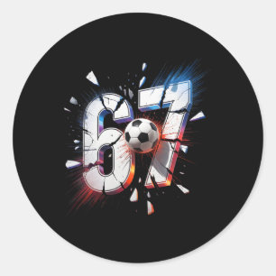 Sticker Rond 67 Soccer Six Seven 6 7 Meme 67