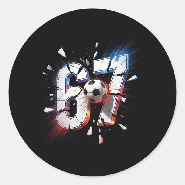 Sticker Rond 67 Soccer Six Seven 6 7 Meme 67  (Devant)