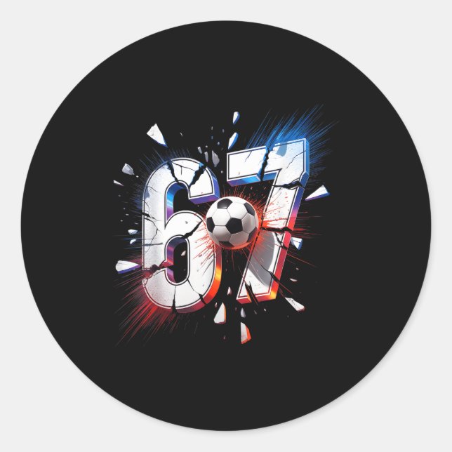 Sticker Rond 67 Soccer Six Seven 6 7 Meme 67  (Devant)