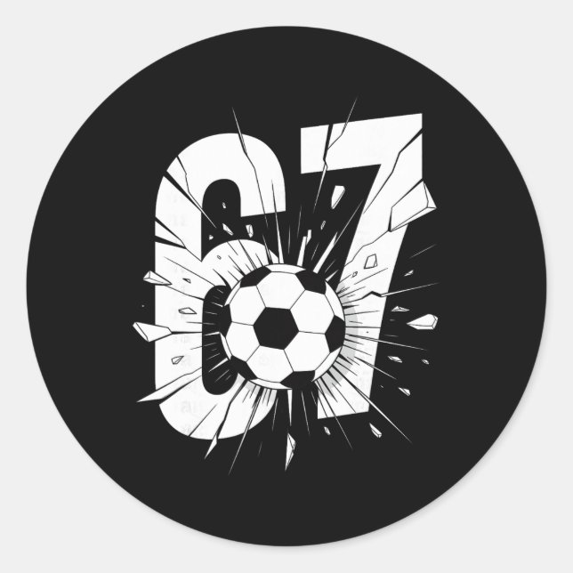 Sticker Rond 67 Soccer Six Seven 6 7 Mème 67 _2  (Devant)