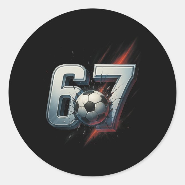 Sticker Rond 67 Soccer Six Seven 6 7 Meme 67 _4  (Devant)