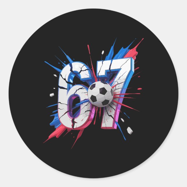 Sticker Rond 67 Soccer Smash Numéro Soixante-Sept Impact Annive (Devant)