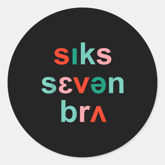 Sticker Rond 67 Speech Therapy Meme Funny Six Seven Bruh Slp Ch (Devant)