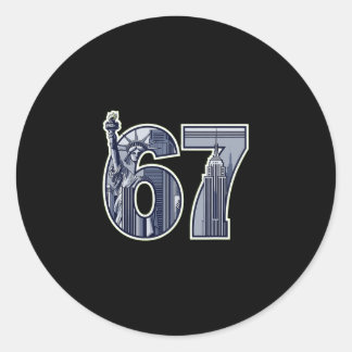 Sticker Rond 67 Statue Liberté Empire State Graphique