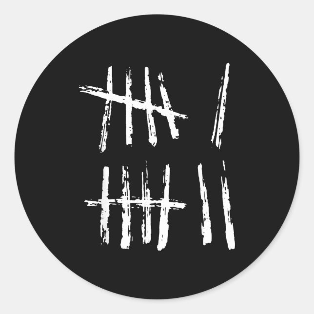 Sticker Rond 67 Tally Mark Shirt Funny Six Seven 67 Meme 6 7 Nu (Devant)