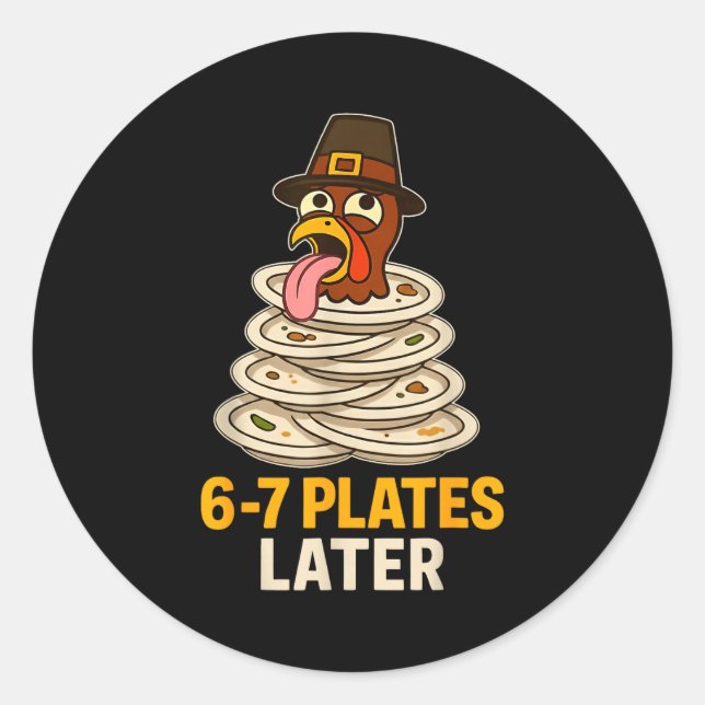 Sticker Rond 67 Thanksgiving Funny Turkey 6-7 Meme Six Seven Bo (Devant)