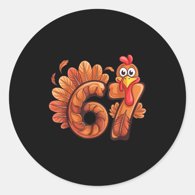 Sticker Rond 67 Thanksgiving Turkey  (Devant)