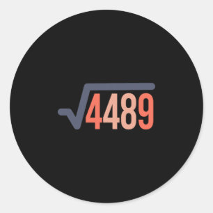 Sticker Rond 67 Vintage Drôle Meme Racine Carrée 4489 Argot Mat