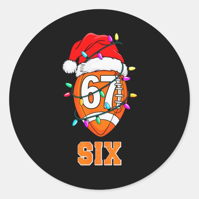 Sticker Rond 67endy Xmas Football – Six &amp; Seven Matching Co (Devant)
